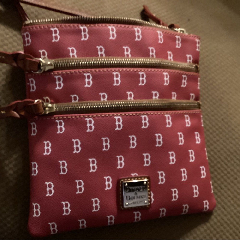 Dooney & Bourke Red Crossbody Bag with Geometric Pattern - Picture 12 of 12